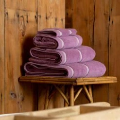 Orchid Hand Towel -Piglet Piglet in Bed Terry Cotton Hand Towel Orchid Lifestyle 1