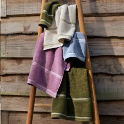 Warm Blue Hand Towel -Piglet Piglet in Bed Terry Cotton Hand Towel Warm Blue Lifestyle 2