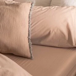 Cafe Au Lait Washed Cotton Percale Pillowcases (Pair)