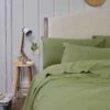 Pear Washed Cotton Percale Pillowcase (Pair) 1 Pear Washed Cotton Percale Pillowcase (Pair) -Piglet Piglet in Bed Washed Cotton Bedding Plain Pear1300X1300 Web 3