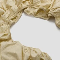 Buttermilk Washed Cotton Percale Bedtime Bundle -Piglet Piglet in Bed Washed Cotton Fitted Sheet Buttermilk 2 grey BG