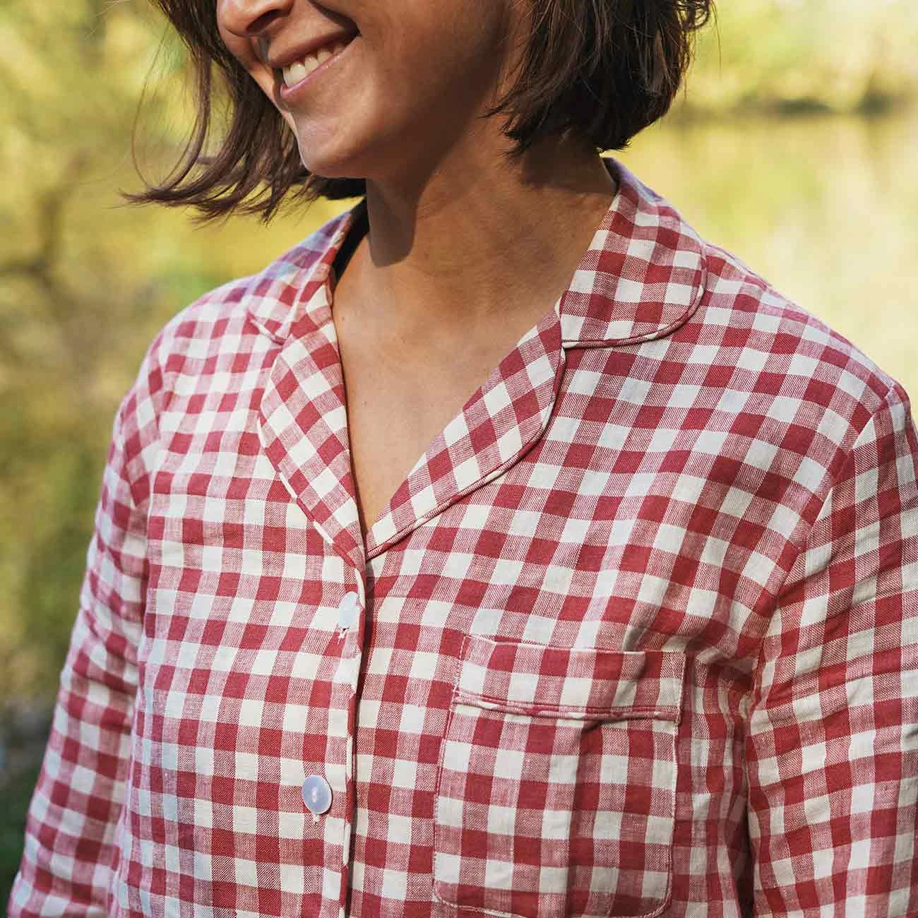 Mineral Red Gingham Pajama Set 4 Mineral Red Gingham Pajama Set - Image 2