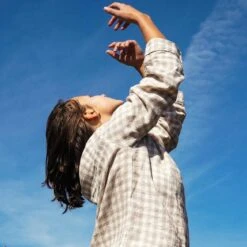 Mushroom Gingham Pajama Shirt