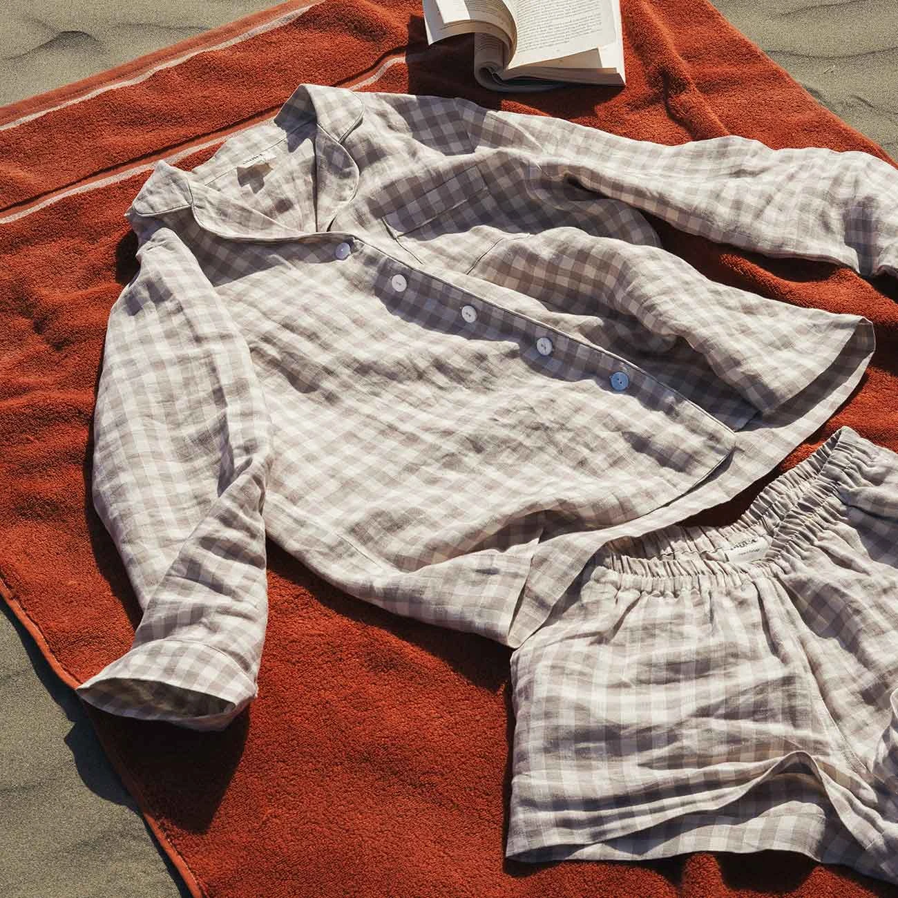 Mushroom Gingham Pajama Shorts 3 Mushroom Gingham Pajama Shorts