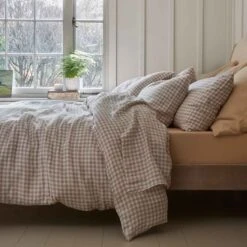 Mushroom Gingham Linen Sheet Set 15 Mushroom Gingham Linen Sheet Set -Piglet Piglet in Linen Bedding Mushroom Gingham1300X1300 Web 3 d9d4ff41 e6b4 462a 8340 1b533872c97a