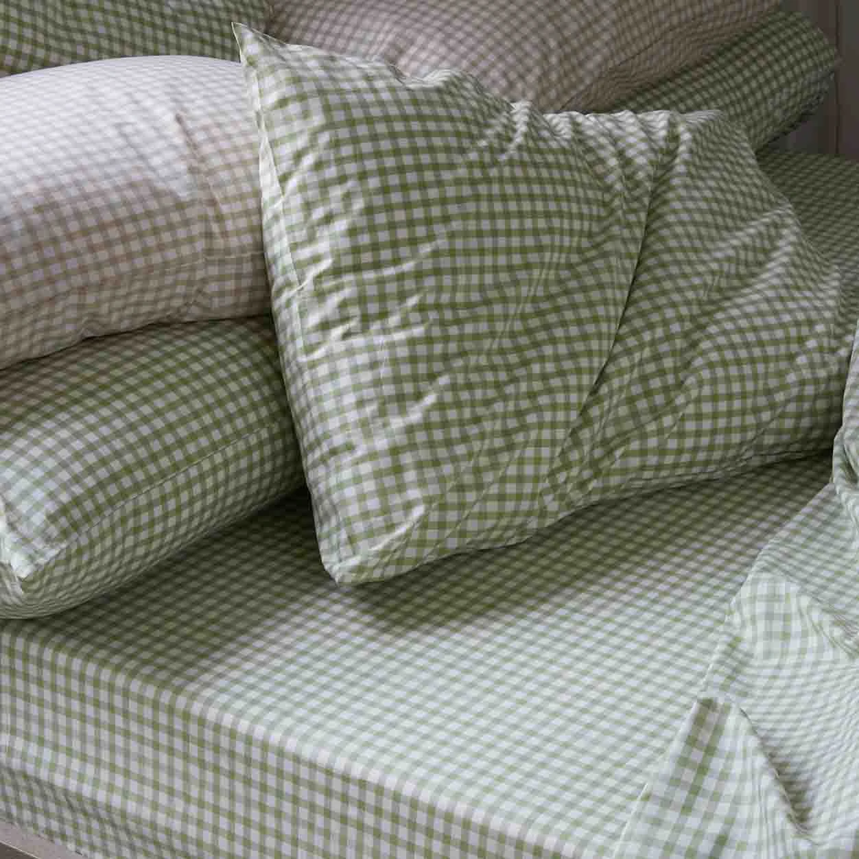 Pear Small Gingham Cotton Pillowcase (Pair) 6 Pear Small Gingham Cotton Pillowcase (Pair) - Image 4