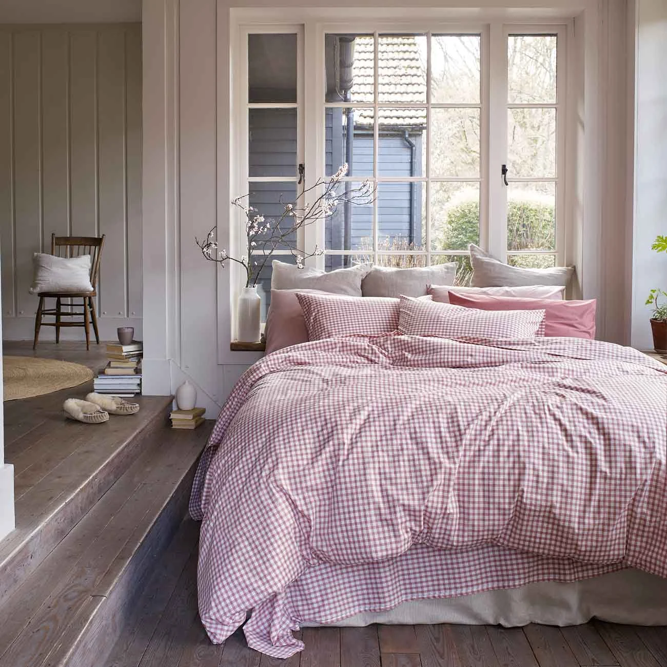 Red Dune Small Gingham Cotton Duvet Cover 3 Red Dune Small Gingham Cotton Duvet Cover