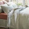 Pear Check Stripe Linen Flat Sheet -Piglet PigletInBed LinenBedding AppleCheckingStripe 1300x1300 Web 3