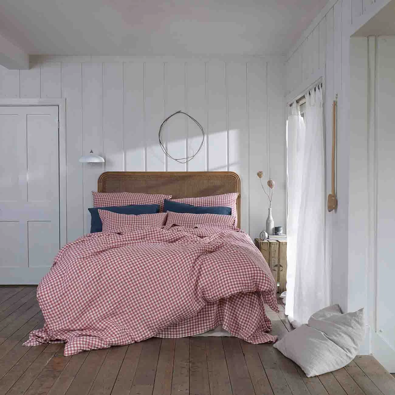 Mineral Red Gingham Linen Sheet Set 9 Mineral Red Gingham Linen Sheet Set - Image 7