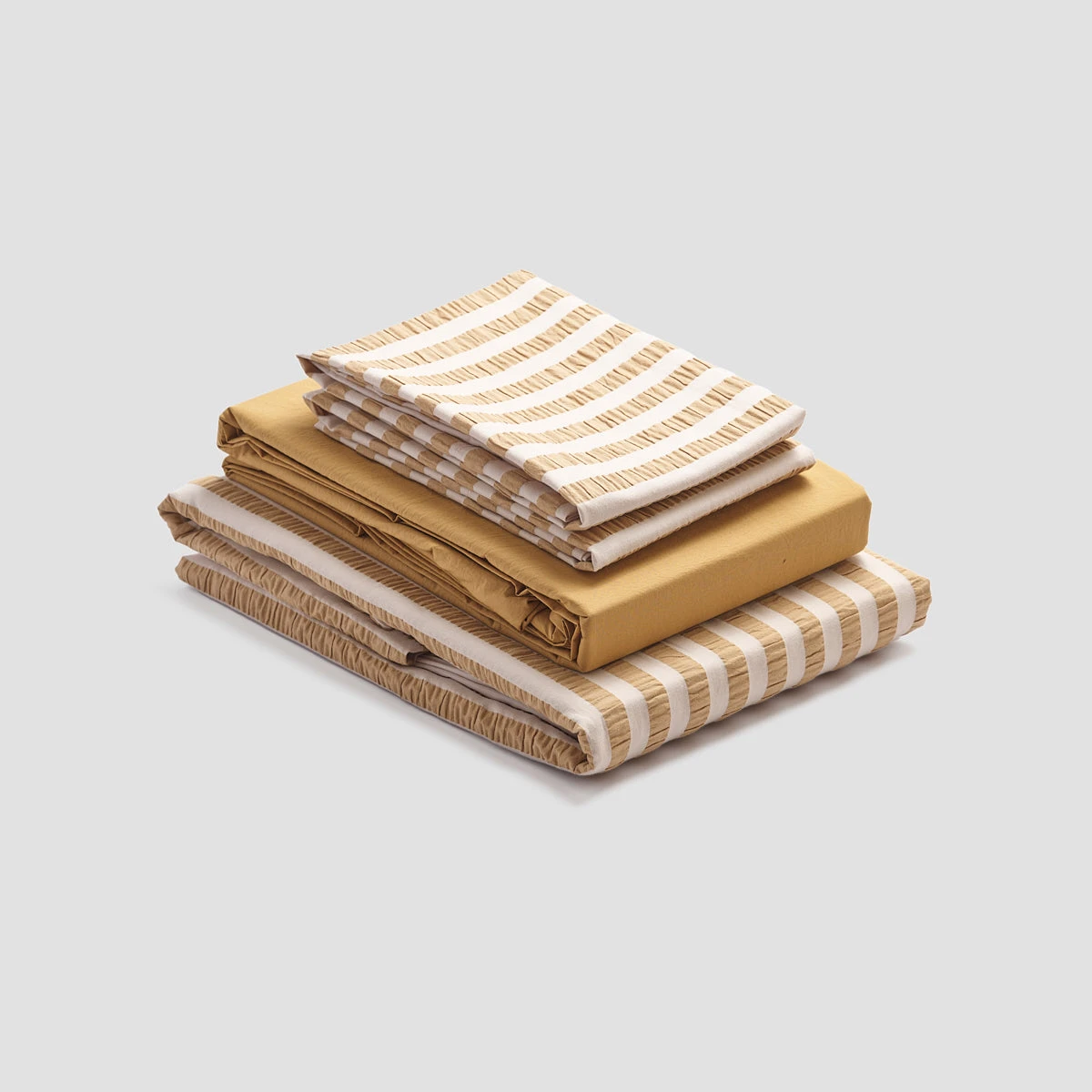 Ochre Seersucker Stripe Cotton Bundle 5 Ochre Seersucker Stripe Cotton Bundle - Image 3