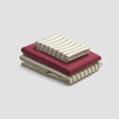 Pear Seersucker Stripe Cotton Bundle -Piglet PigletinBed CottonBasicBundle PearSeersuckerStripe Mix Match V4 Mulberry greyBG 1
