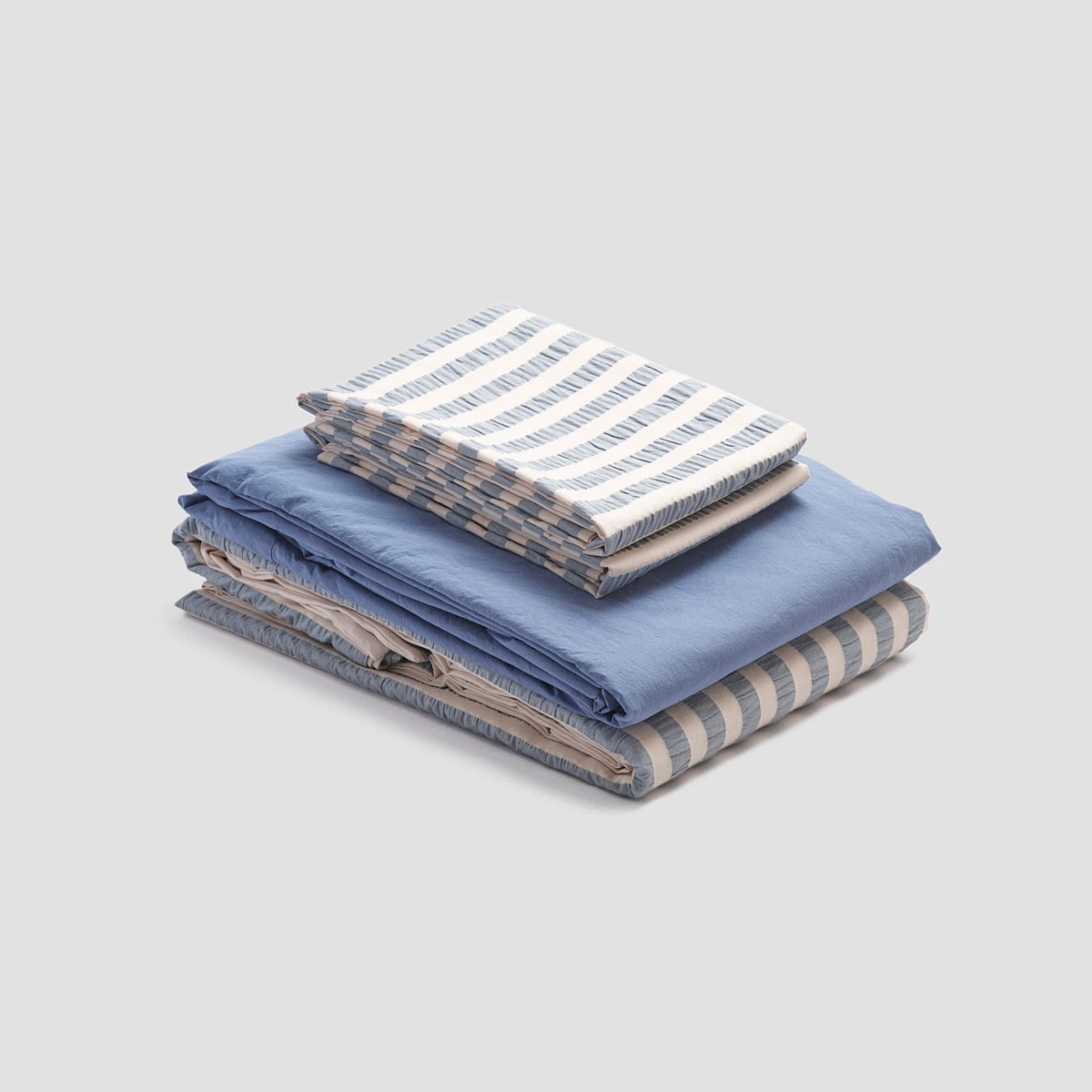 Warm Blue Seersucker Stripe Cotton Bundle 5 Warm Blue Seersucker Stripe Cotton Bundle - Image 3