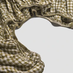 Botanical Green Gingham Linen Bedtime Bundle -Piglet PigletinBed GinghamBeddingFittedSheet BotanicGreen 2 greyBG faf4b3e2 4a78 48b0 91f2 5e3a057570d9 1