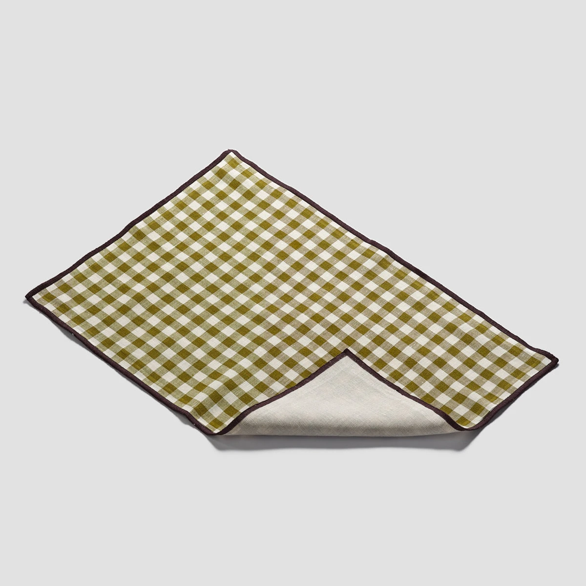 Botanical Green Gingham Linen Placemat Set Of 4 3 Botanical Green Gingham Linen Placemat Set Of 4