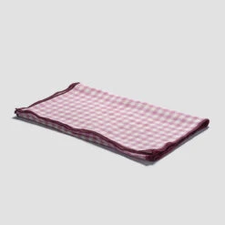 Orchid Gingham Linen Table Runner