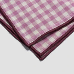 Orchid Gingham Linen Tablecloth -Piglet PigletinBed GinghamLinenTablewareDetails Orchid greyBG f9fb9319 dadc 481a 8de2 04e2f364f38c