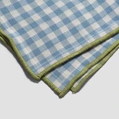 Warm Blue Gingham Linen Tablecloth -Piglet PigletinBed GinghamLinenTablewareDetails WarmBlue greyBG 485bb7a5 23ab 4b4a 9135 576c7067fe11