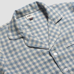 Men's Warm Blue Gingham Linen Pajama Shirt 8 Men's Warm Blue Gingham Linen Pajama Shirt -Piglet PigletinBed GinghamMensShirt WarmBlue 2 greyBG f855d423 1593 4b9a bf0f b9e957886077