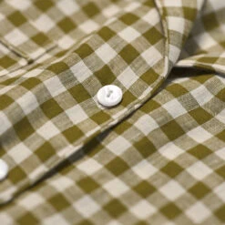 Botanical Green Gingham Linen Pajama Shirt (Top Only) 9 Botanical Green Gingham Linen Pajama Shirt (Top Only) -Piglet PigletinBed GinghamShirt BotanicGreen 3 greybg 1