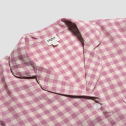 Orchid Gingham Linen Pajama Set -Piglet PigletinBed GinghamShirt Orchid 2 greybg 934a0499 762a 4f78 bf8a 61ddfa6a7f82