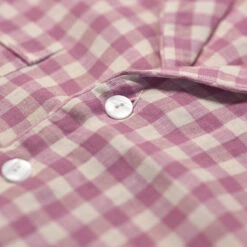 Orchid Gingham Linen Pajama Shorts Set -Piglet PigletinBed GinghamShirt Orchid 3 greybg