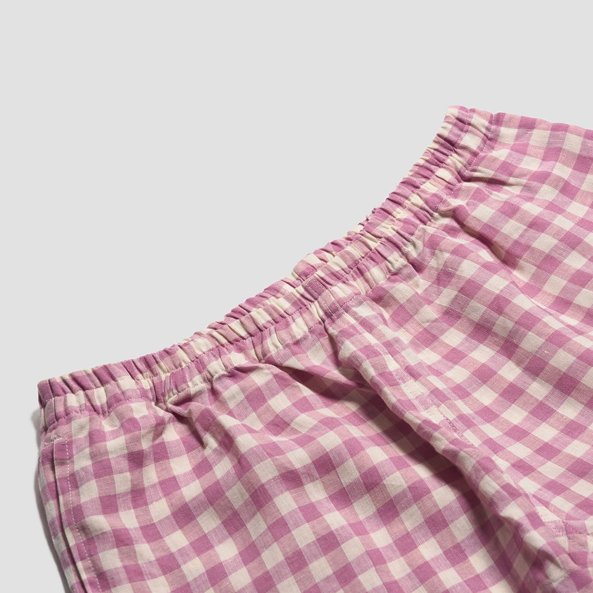 Orchid Gingham Linen Pajama Shorts 5 Orchid Gingham Linen Pajama Shorts - Image 3