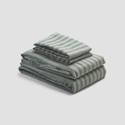 Pine Green Pembroke Stripe Linen Bundle -Piglet PigletinBed LinenBasicBundle PineGreenPembrokeStripe monocolour bf05ddce 50bb 4f54 acee 27120028ddc8