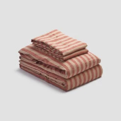Sandstone Red Pembroke Stripe Linen Sheet Set -Piglet PigletinBed LinenBasicBundle SandstoneRedPembrokeStripe monocolour 66a2bd37 9bbc 4580 9bdf 049a03696b12 1