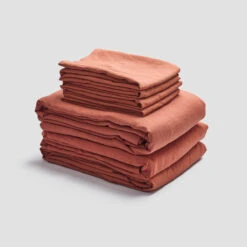 Burnt Orange Linen Bedtime Bundle -Piglet PigletinBed LinenBedding BedtimeBundle BurntOrange 1