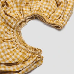 Honey Gingham Linen Sheet Set -Piglet PigletinBed LinenFittedSheet HoneyGingham 2 greyBG 6495f197 2f26 4e05 a5ea 20aecb52e04c 1