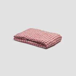 Mineral Red Gingham Linen Sheet Set -Piglet PigletinBed LinenFittedSheet MineralRedGingham 1 greyBG d3f8c9ec bc85 4946 9bc2 7079789276a9 1