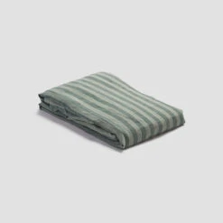 Pine Green Pembroke Stripe Linen Sheet Set -Piglet PigletinBed LinenFittedSheet PineGreenPembrokeStripe 1 d1427f8f 2225 4b6d 931a f1d8b5de8ef0