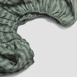 Pine Green Pembroke Stripe Linen Bundle -Piglet PigletinBed LinenFittedSheet PineGreenPembrokeStripe 2 b6fda62e 1c2e 44d5 901b 524593afa38b