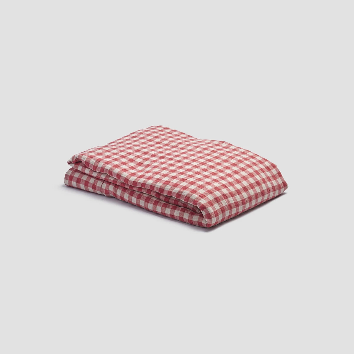 Mineral Red Gingham Linen Flat Sheet 5 Mineral Red Gingham Linen Flat Sheet - Image 3