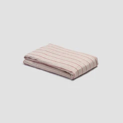 Mineral Red Ticking Stripe Linen Bundle -Piglet PigletinBed LinenFlatSheet MineralRedTickingStripe 1 greyBG 2 1