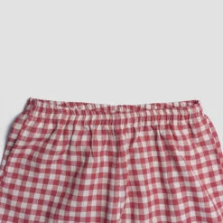 Mineral Red Gingham Pajama Shorts Set -Piglet PigletinBed LinenPyjamaTrousers MineralRedGingham 2 greyBG 61ce26ce 0adc 4b72 8de5 c4438abfc53e 1