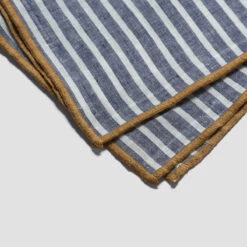 Midnight Stripe Linen Napkin Set Of 4 -Piglet PigletinBed LinenTablewareDetails MidnightStripe greyBG