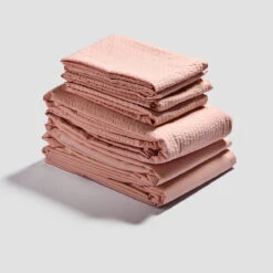 Salt Pink Seersucker Cotton Bedtime Bundle -Piglet PigletinBed SeersuckerCottonBedtimeBundle SaltPink 1 greyBG d38bfedd e019 4ade bd35 e7e5476bf22a