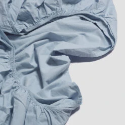Sky Blue Percale Cotton Fitted Sheet