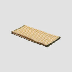 Honey Gingham Linen Table Runner