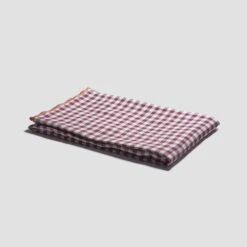 Berry Gingham Linen Tablecloth 8 Berry Gingham Linen Tablecloth -Piglet PigletinBed TablewareTablecloths Berry 01 greyBG 1