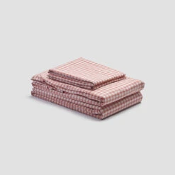 Red Dune Small Gingham Cotton Sheet Set
