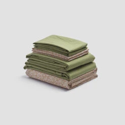 Butterscotch Meadow Floral Printed Percale Cotton Bundle -Piglet PigletinBed WashedCottonBedtimeBundle ButterscotchMeadowFloral Mix Match V1 Pear greyBG