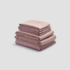 Red Dune Meadow Floral Printed Cotton Bundle -Piglet PigletinBed WashedCottonBedtimeBundle RedDuneMeadowFloral Mix Match V1 FrenchRose greyBG