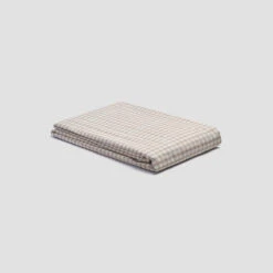 Cafe Au Lait Small Gingham Cotton Duvet Cover -Piglet PigletinBed WashedCottonDuvetCover CafeAuLaitGingham 1 greyBG 3ecee553 a872 46dd 8256 c63c079d1a7d