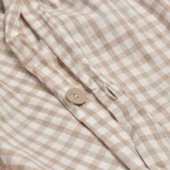 Cafe Au Lait Small Gingham Cotton Bedtime Bundle -Piglet PigletinBed WashedCottonDuvetCover CafeAuLaitGingham 2