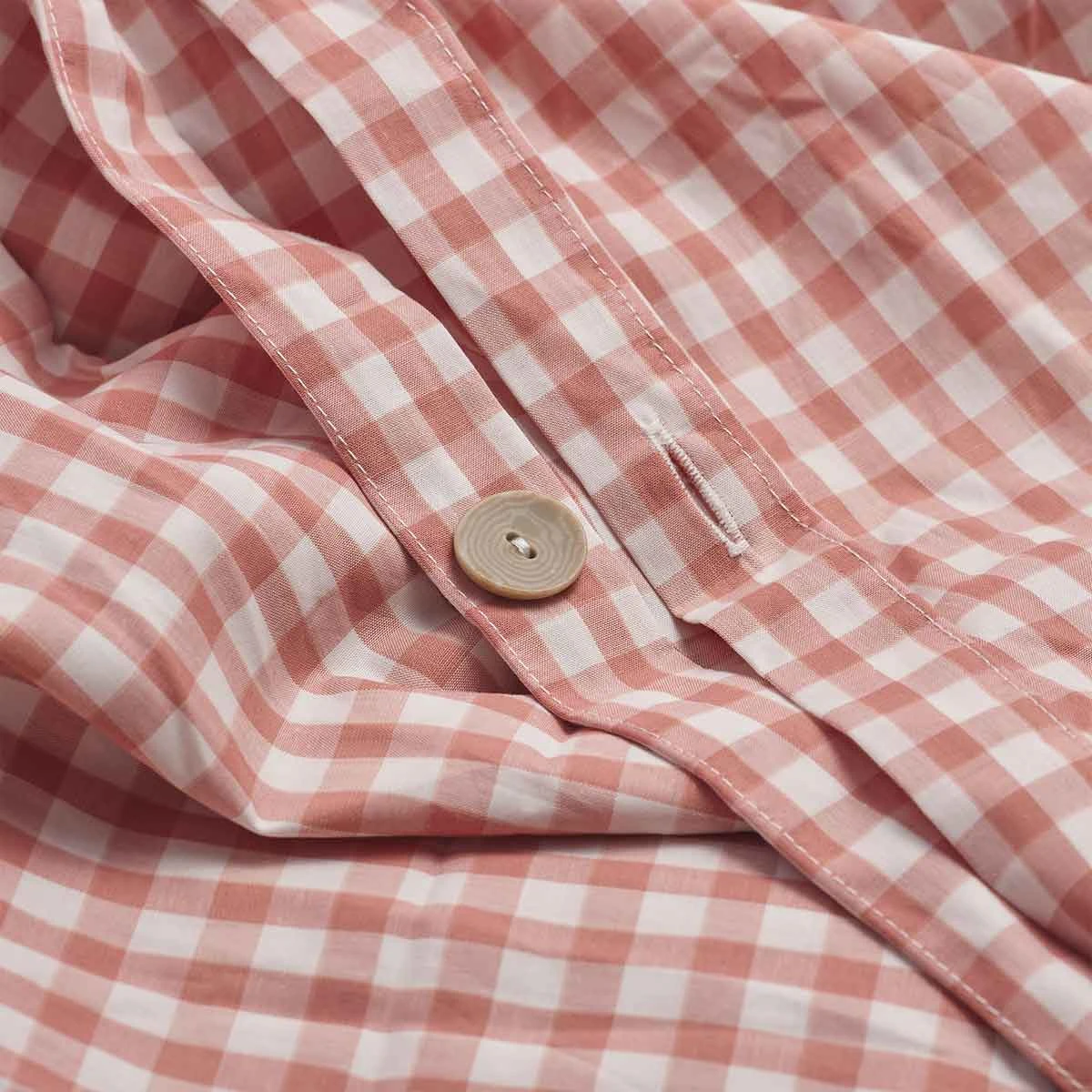 Red Dune Small Gingham Cotton Duvet Cover 5 Red Dune Small Gingham Cotton Duvet Cover - Image 3