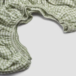 Pear Small Gingham Cotton Percale Bundle -Piglet PigletinBed WashedCottonFittedSheet PearGingham 2 greyBG 1