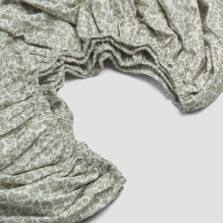 Pear Meadow Floral Printed Cotton Percale Bundle -Piglet PigletinBed WashedCottonFittedSheet PearMeadowFloral 2 greyBG