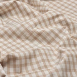 Cafe Au Lait Small Gingham Cotton Flat Sheet -Piglet PigletinBed WashedCottonFlatSheet CafeAuLaitGingham 2 0ad171b3 d70f 4f29 8e2b f3349f906b57